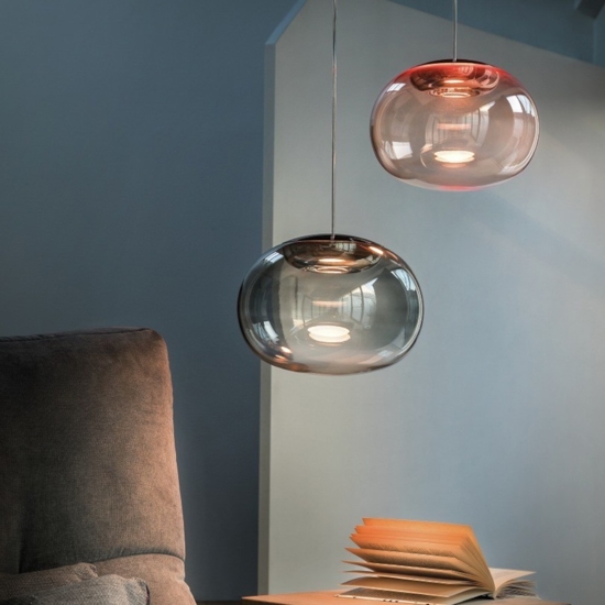 Stilnovo la mariee lampada a sospensione moderna per soggiorno design vetro rame