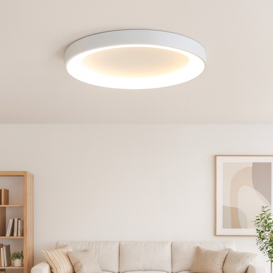 Plafoniera bianca anello 78cm led 62w 2700k-5000k con telecomando
