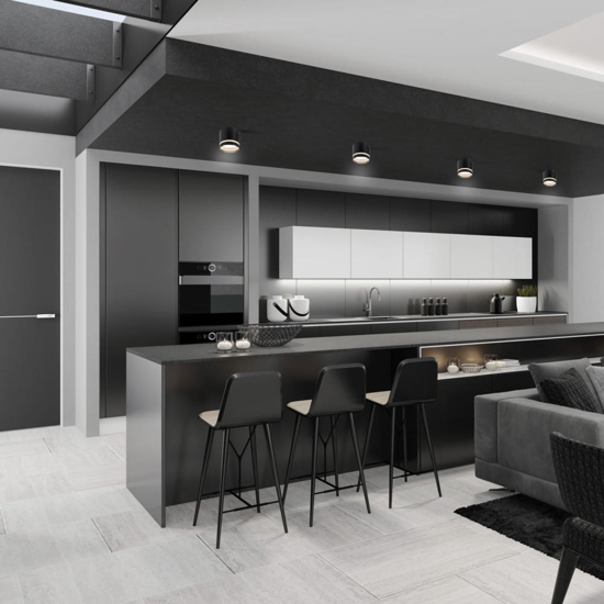 Faretto nero cilindro gx53 da soffitto