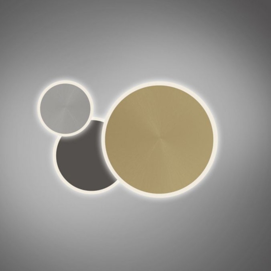 Plafoniera moderna cerchi grigio oro nero led con telecomando app