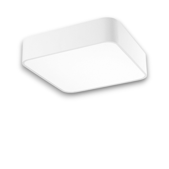 Plafoniera quadrata per cucina di colore bianco