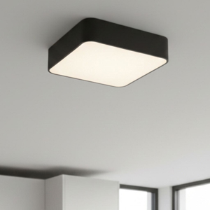 Plafoniera nera quadrata 46cm per soggiorno