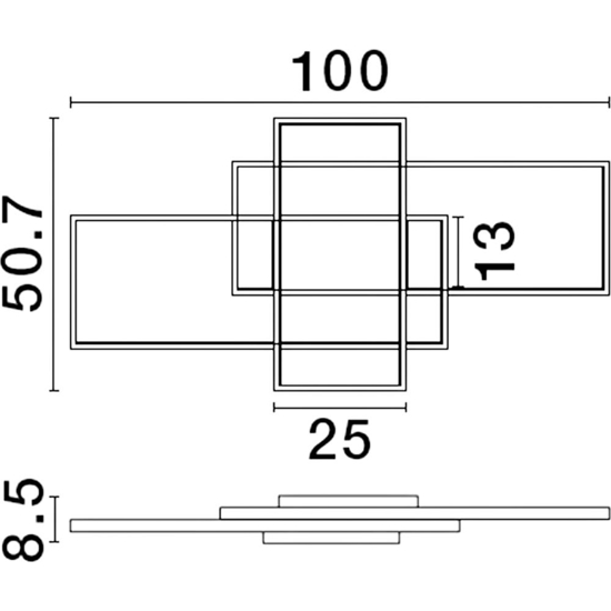 Plafoniera  led cct rettangolare geometrica bianca moderna dimmerabile