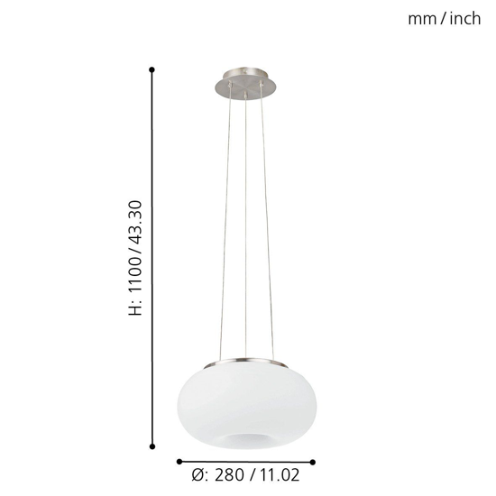 Lampadario da camera da letto di vetro bianco optica eglo