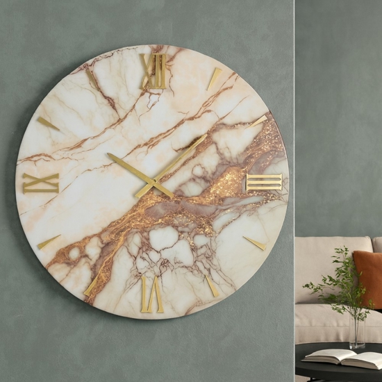 Orologio da parete 40cm effetto marmo rotondo