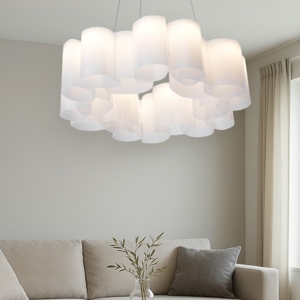 Honey stilnovo lampadario bianco moderno tondo led 2700k