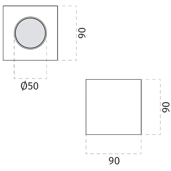 Faretto quadrato cubo di gesso cristaly bianco