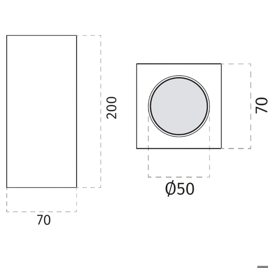 Faretto da cucina gesso cristaly quadrato bianco per soffitto