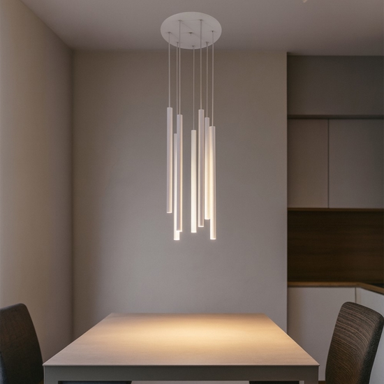 Lampadario per salotto bianco moderno