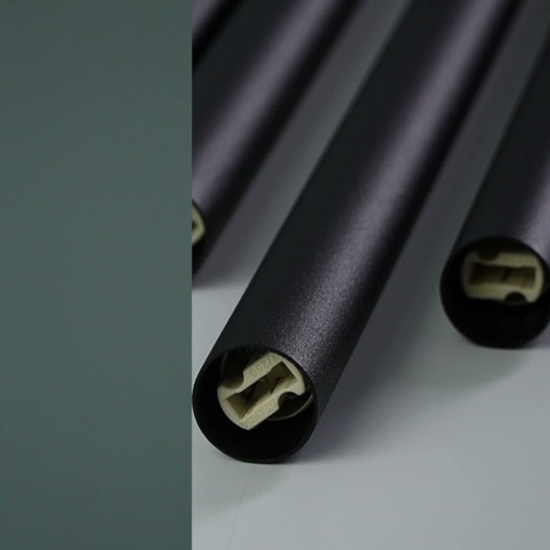 Lampadario per soggiorno moderno cilindri neri pendenti