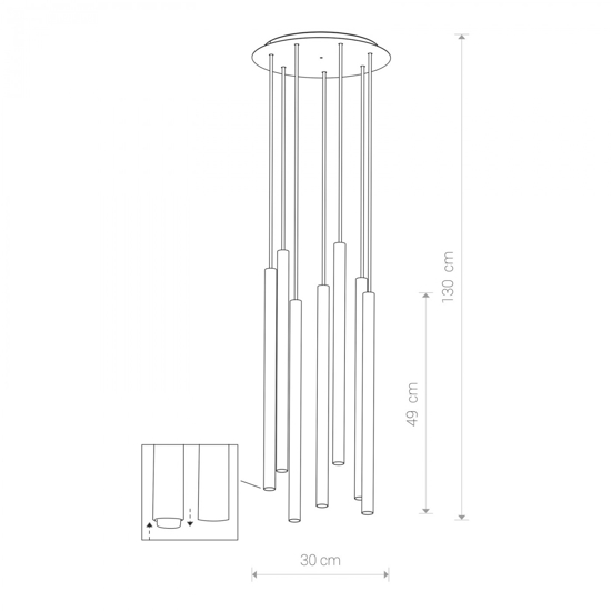 Lampadario per soggiorno moderno cilindri neri pendenti