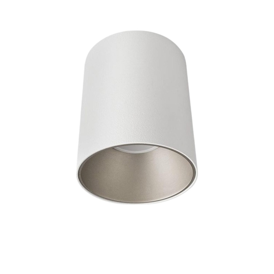 Faretto da soffitto cilindro metallo bianco argento