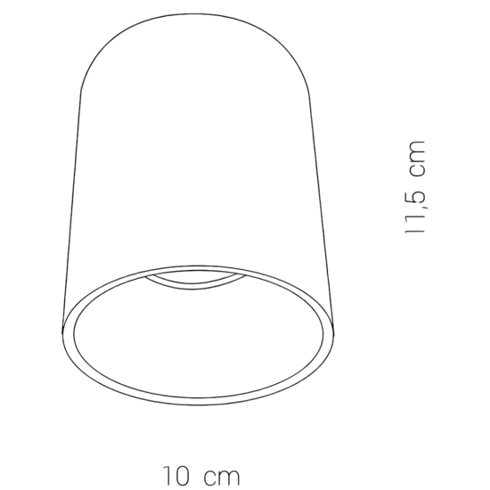 Faretto da soffitto cilindro metallo bianco argento