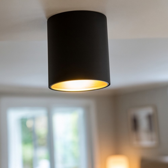 Faretto bicolore da soffitto nero oro