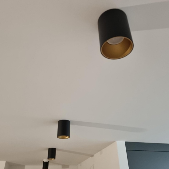 Faretto bicolore da soffitto nero oro