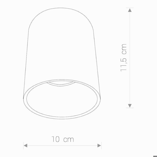 Faretto da soffitto nero argento cilindro