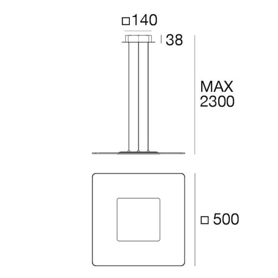 Linea light aruba lampadario moderno 38w led 3000k rame