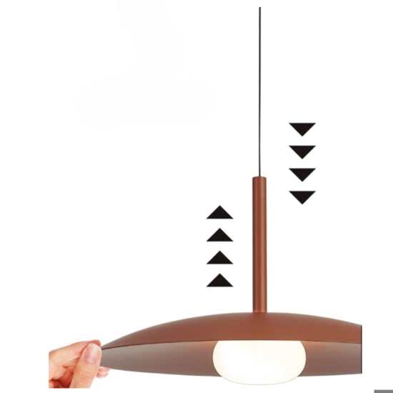 Lampadario saliscendi disco oro led 3000k per sala da pranzo cucina