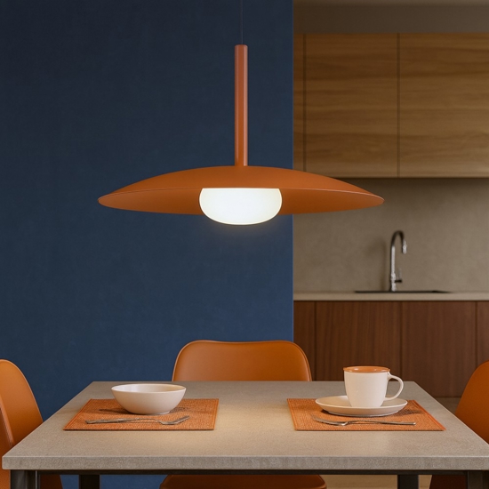 Lampadario colore caffe saliscendi led 3000k per cucina