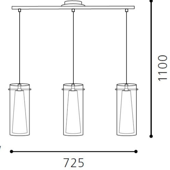 Lampadario per cucina moderna 3 luci pinto eglo