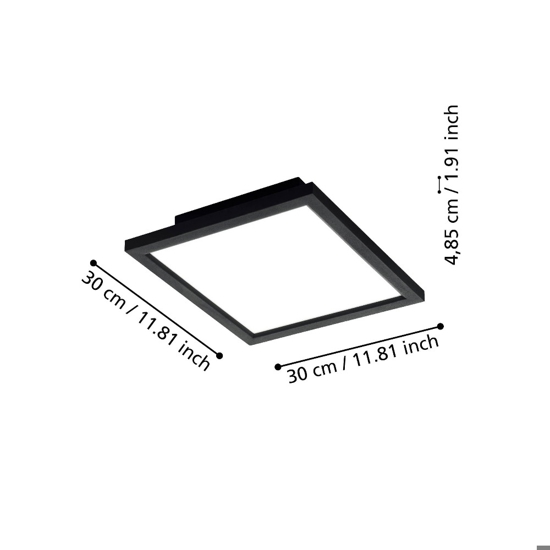 Salobrena eglo plafoniera per cucina led 15w da 2700k a 6500k bluetooth controllo remoto app