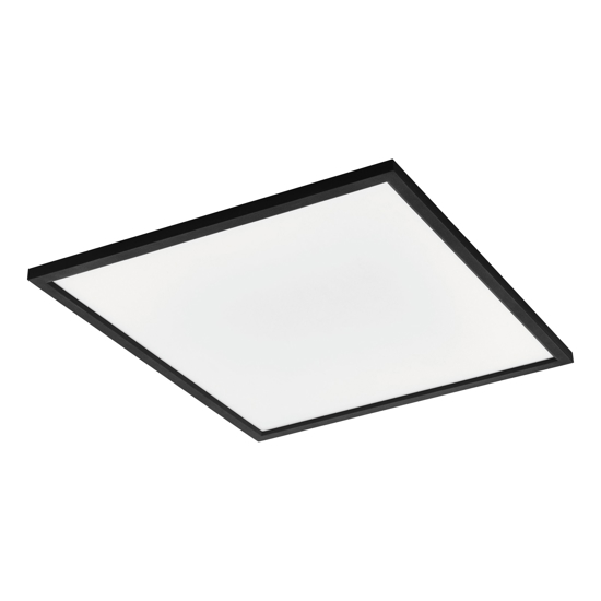 Plafoniera 60x60 nero led 34w 2700k a 6500k dimmerabile controllo remoto app eglo salobrena