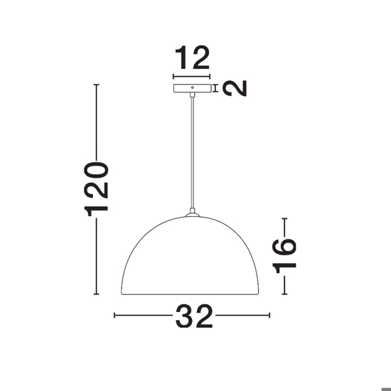 Lampadario sospensione cupola 32cm nero di cartapesta