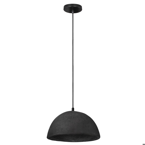 Lampadario cupola 42cm nera cartapesta per cucina moderna