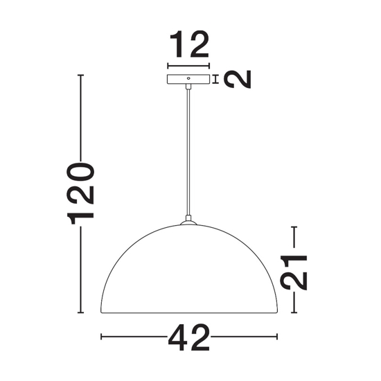 Lampadario cupola 42cm nera cartapesta per cucina moderna