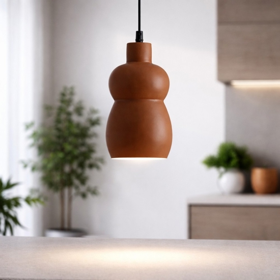 Lampada di ceramica terracotta a sospensione