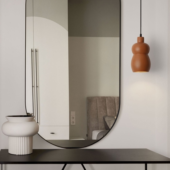 Lampada di ceramica terracotta a sospensione