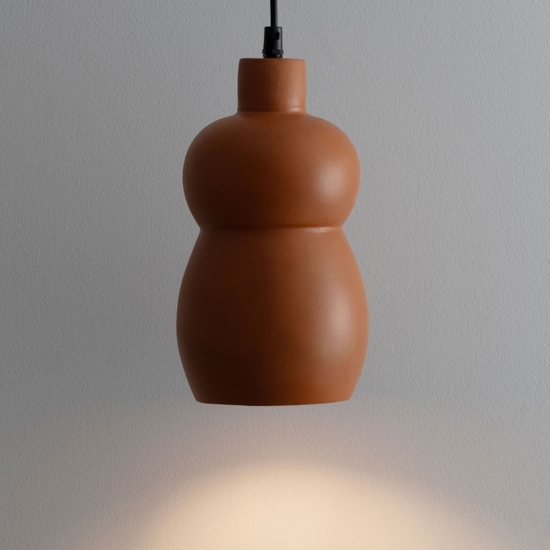 Lampada di ceramica terracotta a sospensione