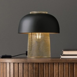 Lampada da tavolo design moderna nero oro