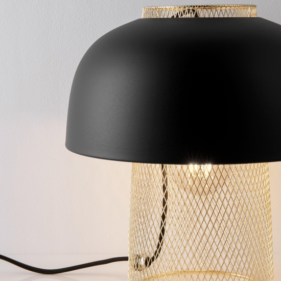 Lampada da tavolo design moderna nero oro