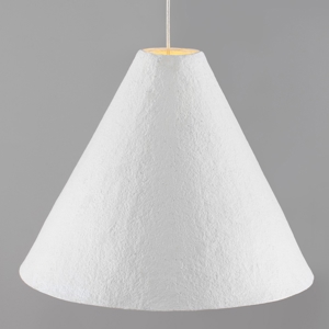 Lampada a sospensione cono 30cm di cartapesta bianco