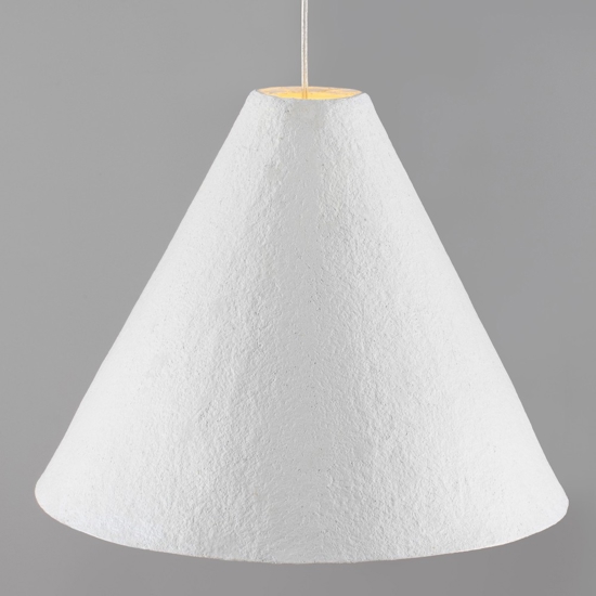 Lampada a sospensione cono 30cm di cartapesta bianco