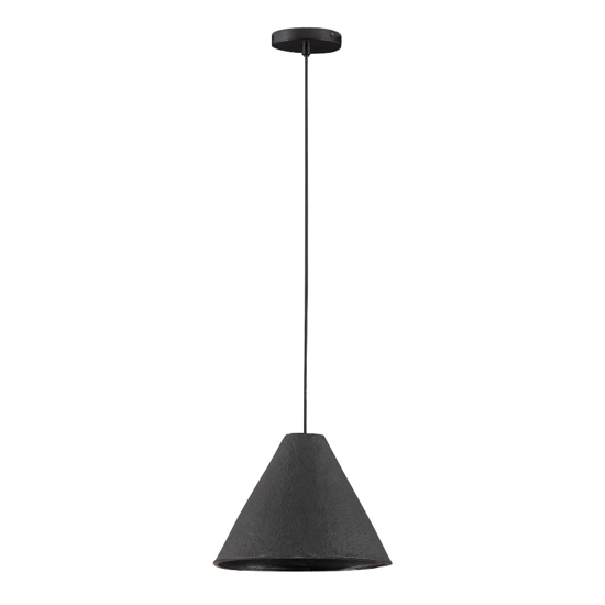 Lampada sospensione 30cm cono nero di cartapesta