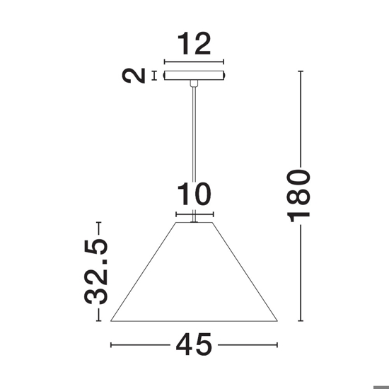 Lampadario cono 45cm di cartapesta colore rovere marrone grezzo