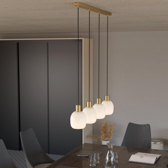 Eglo batista lampadario moderno binario 4 luci oro da tavolo