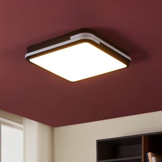 Genovese z eglo plafoniera quadrata moderna led rgb cct 2700k a 6500k smart