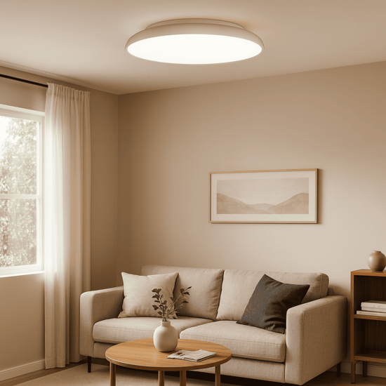 Plafoniera moderna champagne 45cm led cct dimmerabile