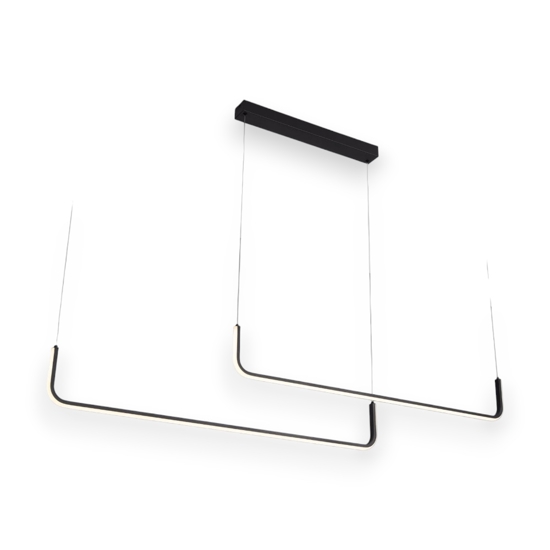 Lampadario moderno design nero per tavolo soggiorno led 40w 3000k