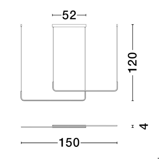Lampadario moderno design nero per tavolo soggiorno led 40w 3000k