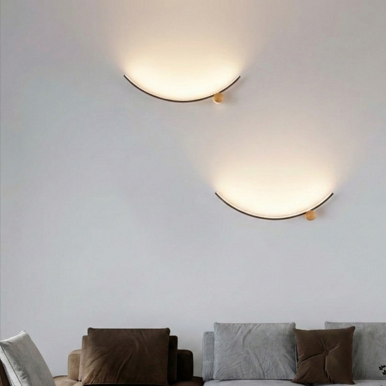 Applique led nero oro 14w 3000k per soggiorno moderno