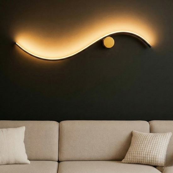 Applique design moderna nero oro led 20w 3000k
