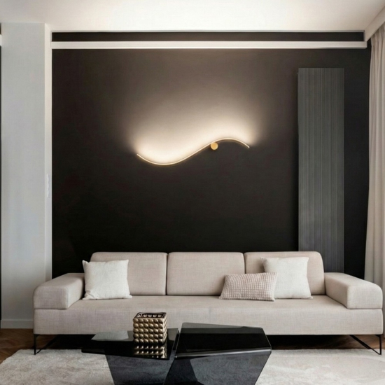 Applique design moderna nero oro led 20w 3000k
