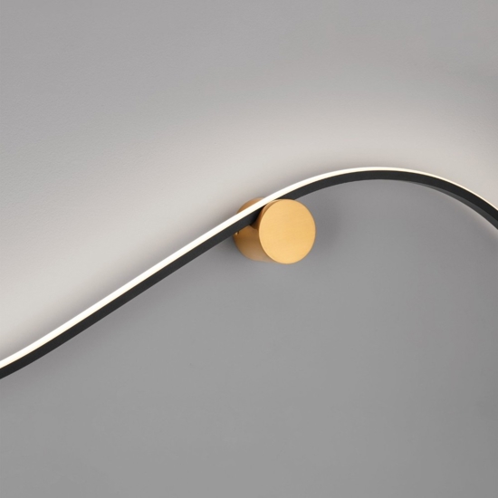 Applique design moderna nero oro led 20w 3000k
