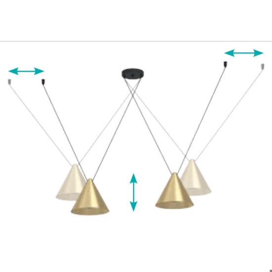 Lampadario moderno per soggiorno oro ottone eglo narices