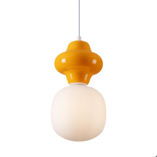 Lampada a sospensione ceramica arancione design moderna