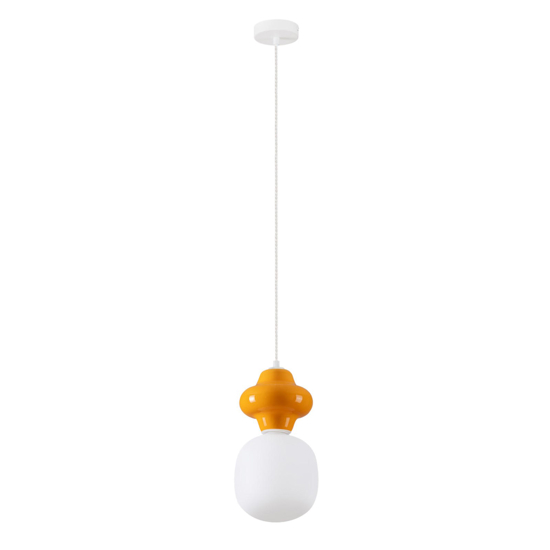 Lampada a sospensione ceramica arancione design moderna